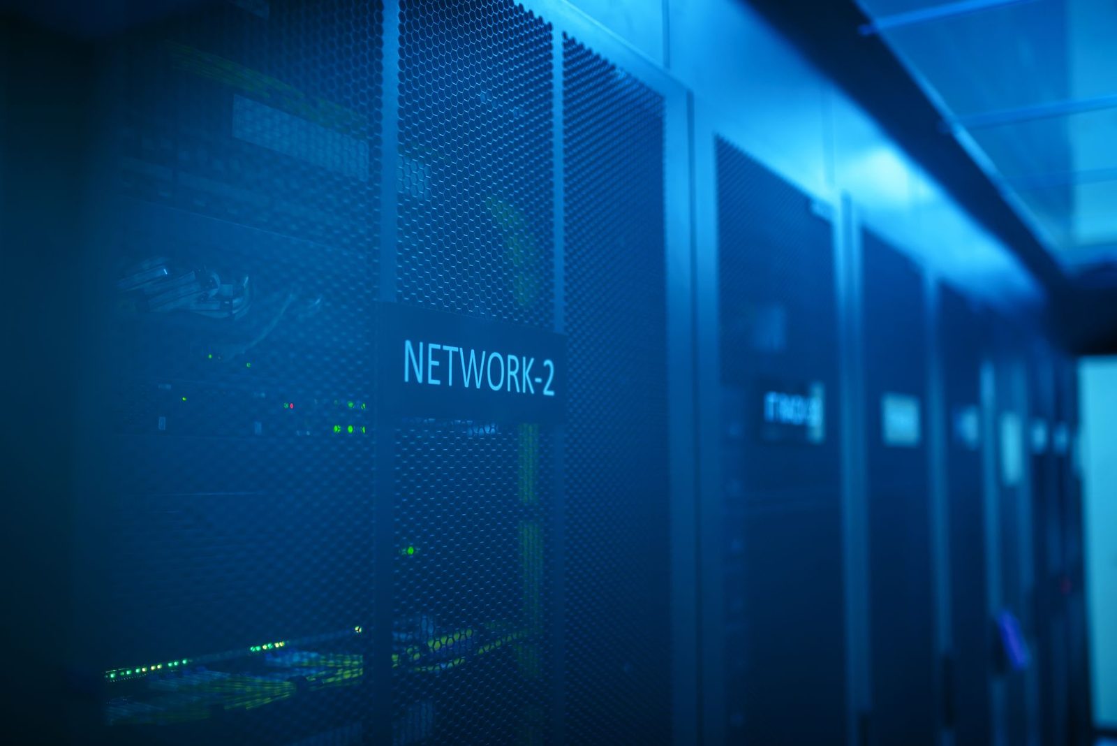 Modern server room powering managed IT infrastructure