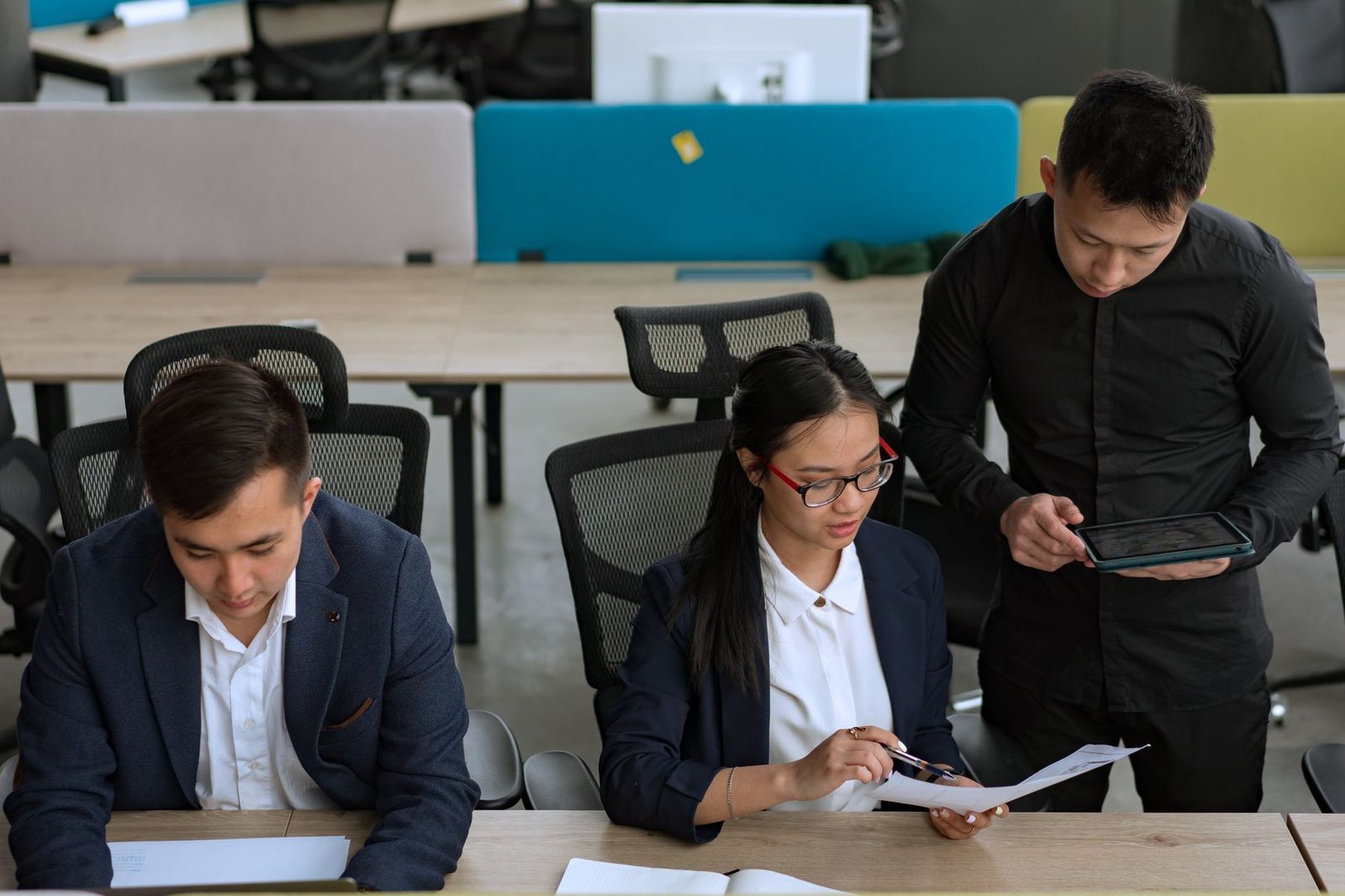 Athena's professional team ready to assist, modern office